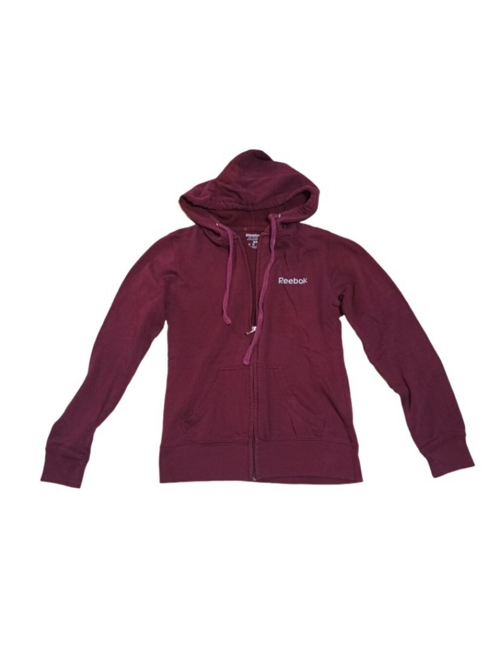 Reebok Maroon Full-Zip Hoodie with Hood